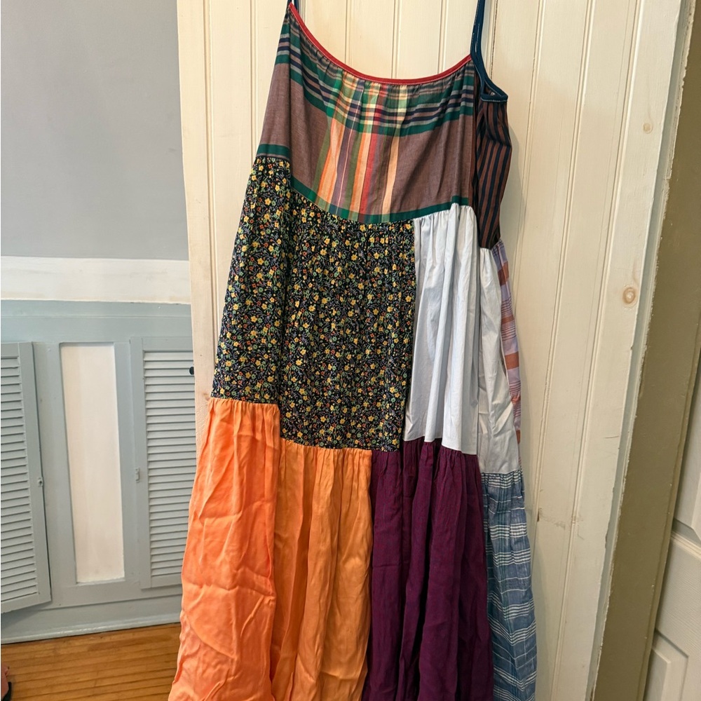 La Reunion Studio - Handmade Patchwork MIDI Maxi Dress - autumn fall colors!